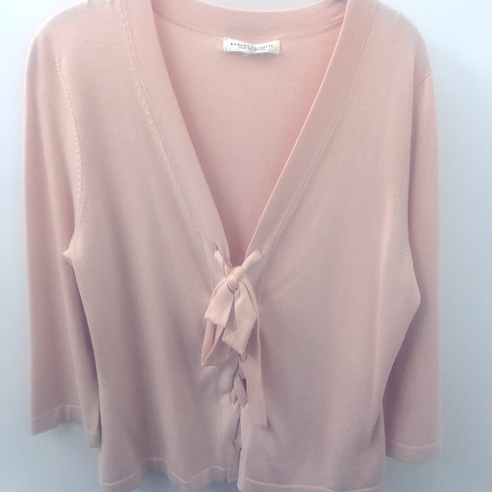Cashmere Cardigan sweater Pink lace-up Banana Republic size L